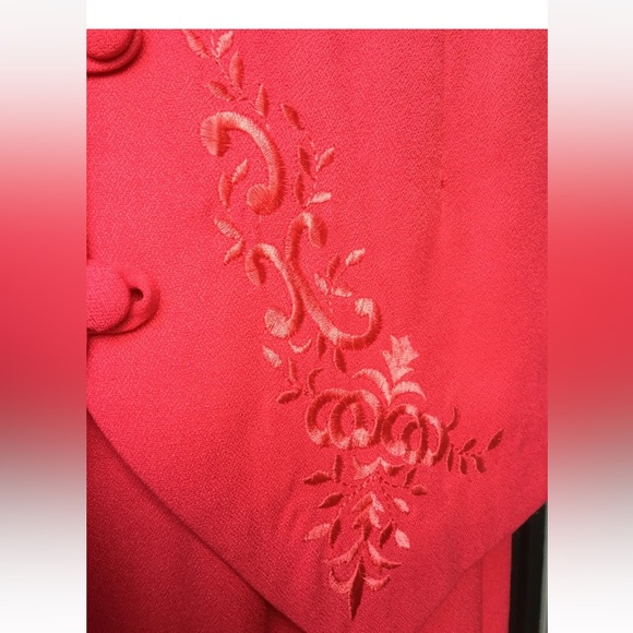 Dawn Joy fashions vtg  coral women’s embroidery detail Strappy Cross Back Dress - Picture 6 of 14